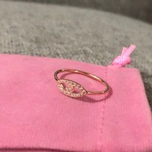 Rose gold evil eye ring size 8